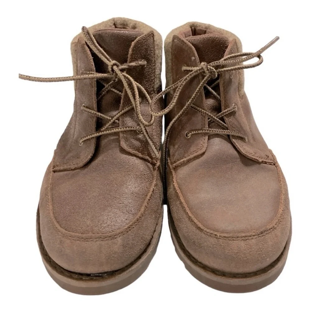 UGG Orin Wool Cuff Lace-Up Ankle Boots Brown Kids 5 Unisex Casual